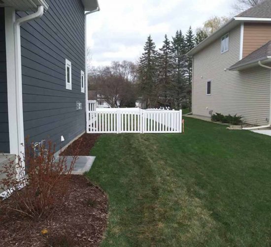 Walk Gate Regency White Vinyl Fence Installation