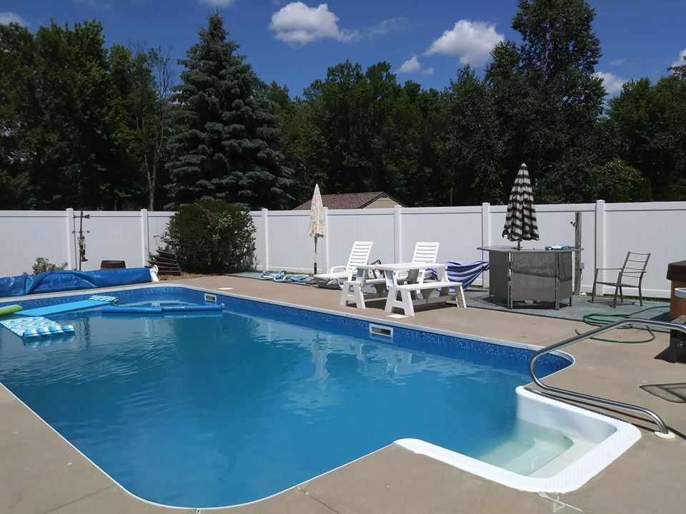 White Vinyl Privacy Pool Fence